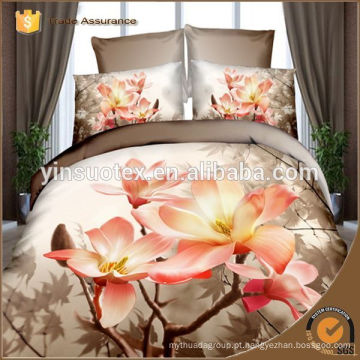 Luxo flor impresso conjunto de cama, 100% poliéster dispersar impresso